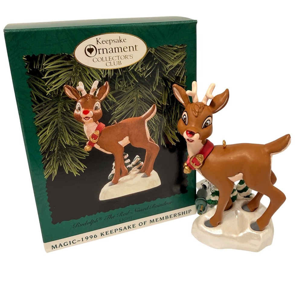 Hallmark Keepsake 1996 Rudolph the Red-Nosed Reindeer Light Up Ornament Boxed